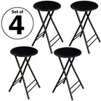 Set di 4 sgabelli da bar Lavish Home ad altezza bancone, sedie pieghevoli senza schienale da 24 pollici con capacità di 102 kg per cucina, sala ricreativa o sala giochi