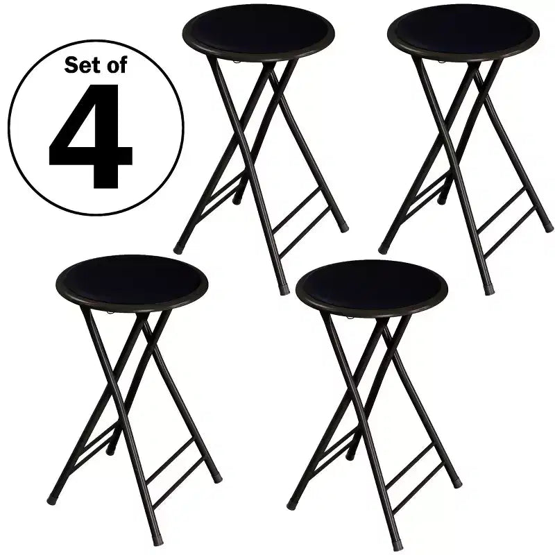 Set di 4 sgabelli da bar Lavish Home ad altezza bancone, sedie pieghevoli senza schienale da 24 pollici con capacità di 102 kg per cucina, sala ricreativa o sala giochi
