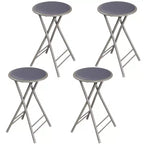 Set di 4 sgabelli da bar Lavish Home ad altezza bancone, sedie pieghevoli senza schienale da 24 pollici con capacità di 102 kg per cucina, sala ricreativa o sala giochi