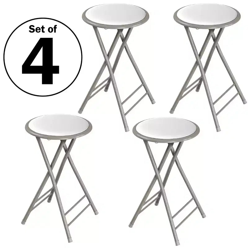 Set di 4 sgabelli da bar Lavish Home ad altezza bancone, sedie pieghevoli senza schienale da 24 pollici con capacità di 102 kg per cucina, sala ricreativa o sala giochi