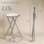 Set di 4 sgabelli da bar Lavish Home ad altezza bancone, sedie pieghevoli senza schienale da 24 pollici con capacità di 102 kg per cucina, sala ricreativa o sala giochi