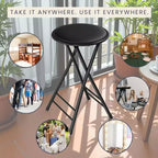 Set di 4 sgabelli da bar Lavish Home ad altezza bancone, sedie pieghevoli senza schienale da 24 pollici con capacità di 102 kg per cucina, sala ricreativa o sala giochi