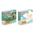 Set tavolo e 2 sedie per bambini Dolu, mobili da gioco in plastica a misura di bambino per età 2+