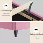 Struttura Letto Twin XL Rosa - Testiera Imbottita e Altezza Regolabile, Struttura a Piattaforma Robusta, Affidabile Supporto con Doghe in Legno