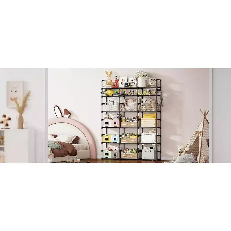 Scarpiera a 7 livelli, Scaffale portatile regolabile per 24-30 paia di scarpe, Organizer per stivali alti, Porta scarpe per armadio, camera da letto, garage, ingresso, Nero