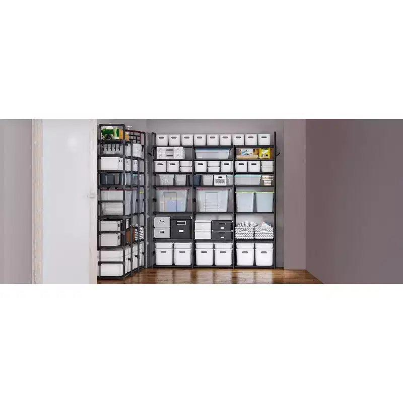 Scarpiera a 7 livelli, Scaffale portatile regolabile per 24-30 paia di scarpe, Organizer per stivali alti, Porta scarpe per armadio, camera da letto, garage, ingresso, Nero