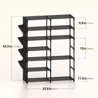 Scarpiera a 7 livelli, Scaffale portatile regolabile per 24-30 paia di scarpe, Organizer per stivali alti, Porta scarpe per armadio, camera da letto, garage, ingresso, Nero