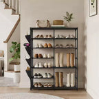 Scarpiera a 7 livelli, Scaffale portatile regolabile per 24-30 paia di scarpe, Organizer per stivali alti, Porta scarpe per armadio, camera da letto, garage, ingresso, Nero