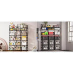 Scarpiera a 7 livelli, Scaffale portatile regolabile per 24-30 paia di scarpe, Organizer per stivali alti, Porta scarpe per armadio, camera da letto, garage, ingresso, Nero