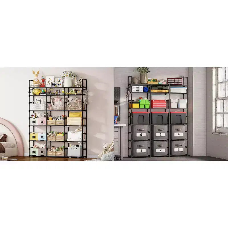 Scarpiera a 7 livelli, Scaffale portatile regolabile per 24-30 paia di scarpe, Organizer per stivali alti, Porta scarpe per armadio, camera da letto, garage, ingresso, Nero