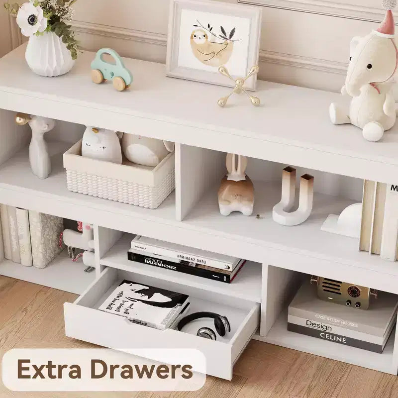 Libreria per Bambini con Cassetto - Organizzatore Giocattoli con Libreria, Scaffale per la Cameretta, per le Camerette dei Bambini, Sale Giochi, Camere da Letto
