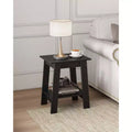 Side Table, End Table with 2-Tier Storage Shelf, Sofa Table for Small Space,Gray