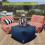 Majestic Home Goods, pouf ottomano in bambù bruciato