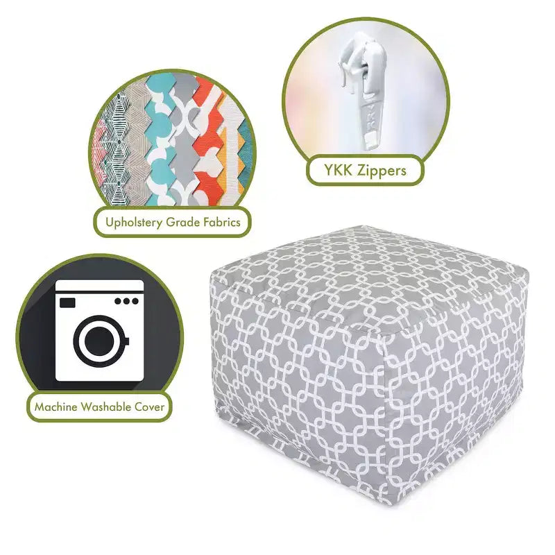Majestic Home Goods, pouf ottomano morbido con link