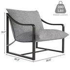 Poltrona Sling Moderna, Seduta Multiuso, Comoda Poltrona Lounge, Poltrona Compatta e Resistente, per Soggiorno, Sala Studio e Relax