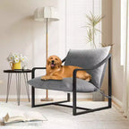 Poltrona Sling Moderna, Seduta Multiuso, Comoda Poltrona Lounge, Poltrona Compatta e Resistente, per Soggiorno, Sala Studio e Relax