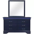 Specchio con cornice blu HomeStock con design tradizionale Luigi Filippo - Grande specchio moderno per camera da letto
