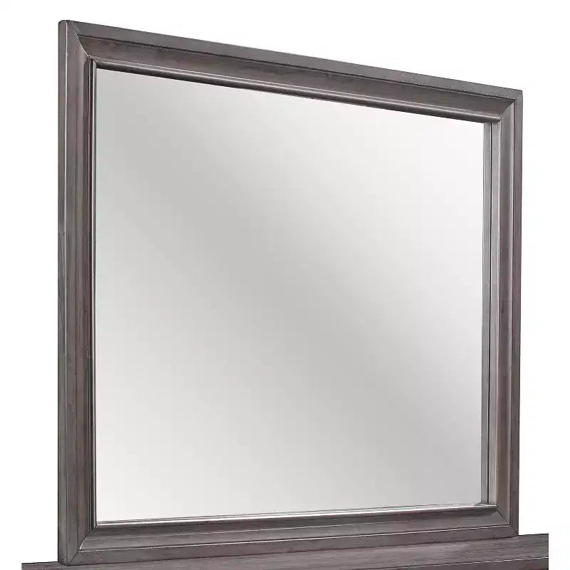 Specchio HomeStock Modern Seville con finitura grigia - Elegante specchio con cornice in legno per camera da letto o zona spogliatoio