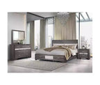 Specchio HomeStock Modern Seville con finitura grigia - Elegante specchio con cornice in legno per camera da letto o zona spogliatoio