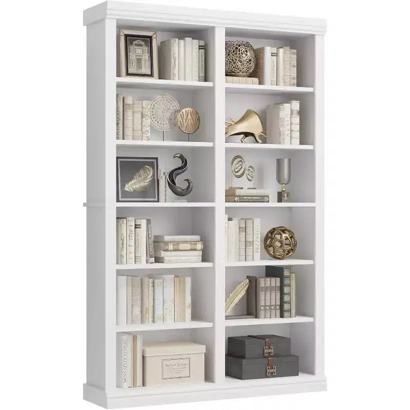 Scaffale alto 74,5" con 2 file di spazio di archiviazione, libreria a sei ripiani a doppia larghezza, libreria spaziosa e autoportante per soggiorno, ufficio, biblioteca