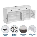 TruAIR Credenza/Mobile Contenitore, 80cm Credenza da Cucina Piccola Stile Fattoria Mobile Contenitore per Caffè con Ripiani Regolabili per Soggiorno Ingresso