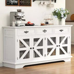 TruAIR Credenza/Mobile Contenitore, 80cm Credenza da Cucina Piccola Stile Fattoria Mobile Contenitore per Caffè con Ripiani Regolabili per Soggiorno Ingresso
