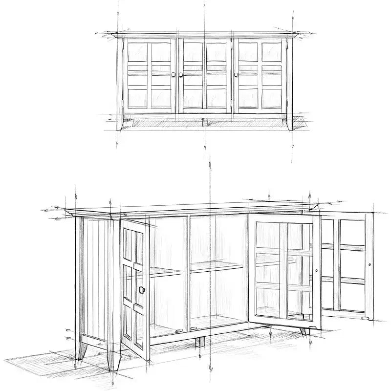 Armadio portaoggetti in legno HomeStock 34 in H e 62 in.W con 3 ante e 3 ripiani