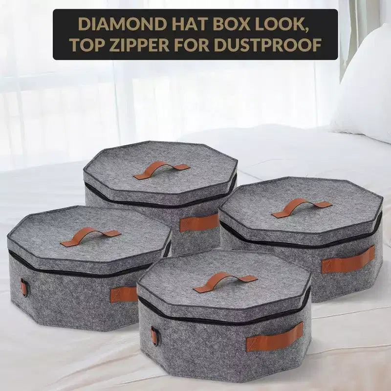 Portacappelli da viaggio da 4 pezzi con tracolla, organizer in cartone rigido, contiene 3-5 cappelli, 43x18 cm