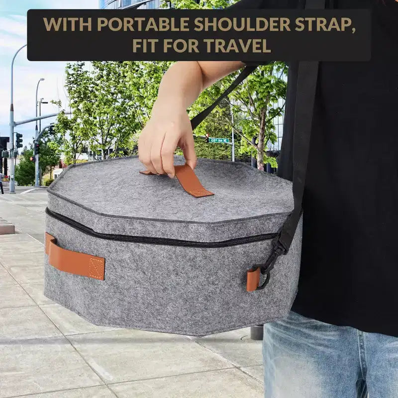 Portacappelli da viaggio da 4 pezzi con tracolla, organizer in cartone rigido, contiene 3-5 cappelli, 43x18 cm