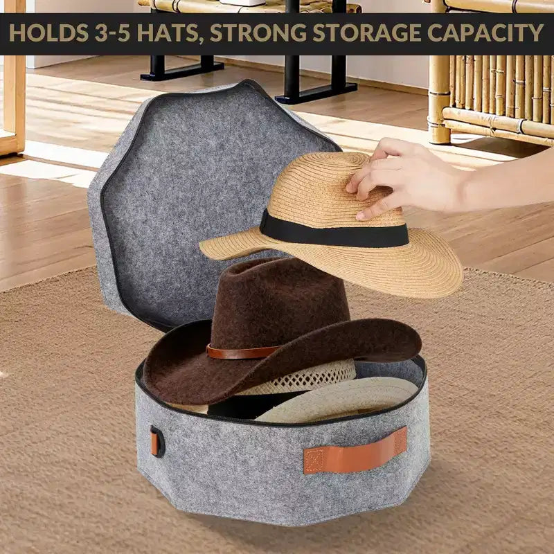 Portacappelli da viaggio da 4 pezzi con tracolla, organizer in cartone rigido, contiene 3-5 cappelli, 43x18 cm