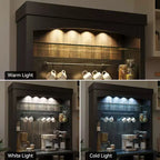 COZONY 72 Mobile bar da caffè alto con luci a LED, credenza a buffet rustica con contenitore, portabottiglie e supporto per microonde per cucina e sala da pranzo