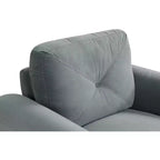 PexFix 35 L x 32,75 H Poltrona Singola Rivestita in Velluto con Schienale Trapuntato a Bottone, Poltrona Moderna per Soggiorno Camera da Letto Ufficio, Grigio