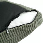 PexFix Divano angolare a L a 4 posti in velluto con chaise longue e velluto a coste imbottito, divano sezionale moderno multifunzionale per soggiorno, verde oliva