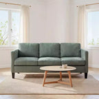 PexFix Divano angolare a L a 4 posti in velluto con chaise longue e velluto a coste imbottito, divano sezionale moderno multifunzionale per soggiorno, verde oliva