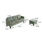 PexFix Divano angolare a L a 4 posti in velluto con chaise longue e velluto a coste imbottito, divano sezionale moderno multifunzionale per soggiorno, verde oliva