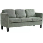 PexFix Divano angolare a L a 4 posti in velluto con chaise longue e velluto a coste imbottito, divano sezionale moderno multifunzionale per soggiorno, verde oliva