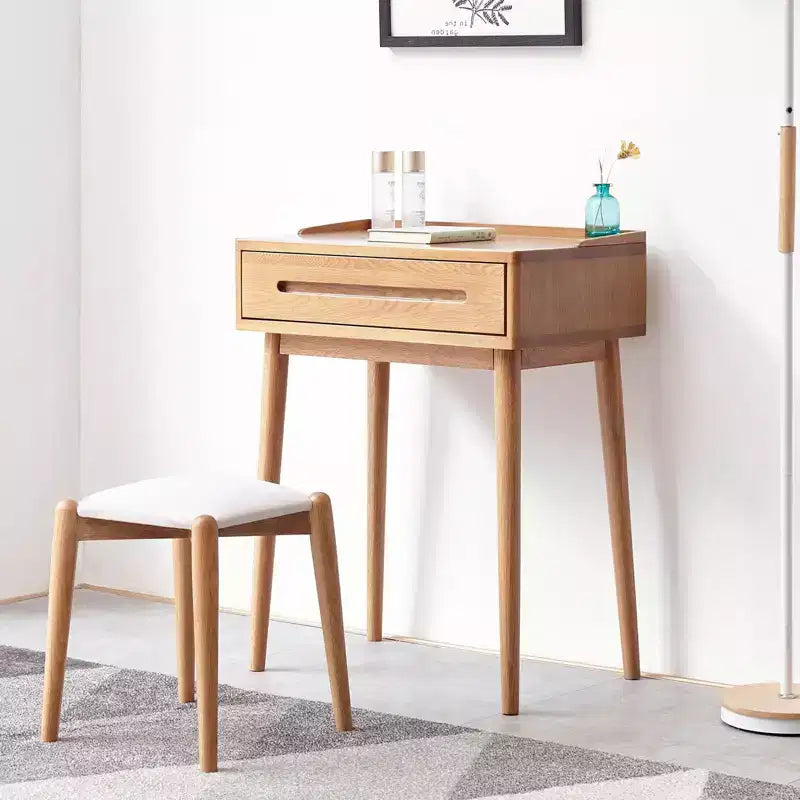 Okak Scrivania Moderna in Legno 23.62IN, Scrivania da Ufficio con 1 Grande Cassetto, Scrivania per Computer per Casa, Ufficio, Aula, Biblioteca, Rovere