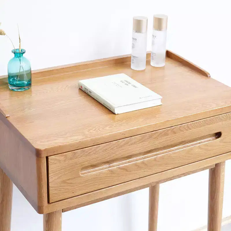 Okak Scrivania Moderna in Legno 23.62IN, Scrivania da Ufficio con 1 Grande Cassetto, Scrivania per Computer per Casa, Ufficio, Aula, Biblioteca, Rovere