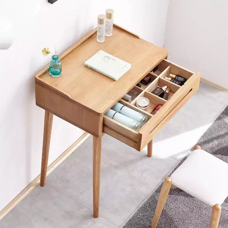 Okak Scrivania Moderna in Legno 23.62IN, Scrivania da Ufficio con 1 Grande Cassetto, Scrivania per Computer per Casa, Ufficio, Aula, Biblioteca, Rovere