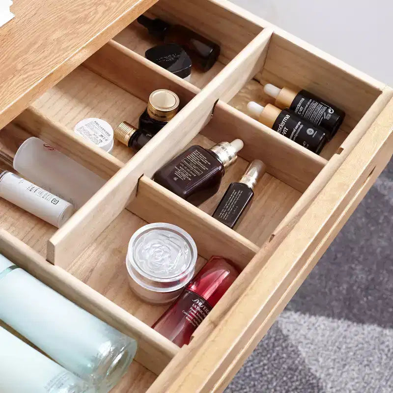 Okak Scrivania Moderna in Legno 23.62IN, Scrivania da Ufficio con 1 Grande Cassetto, Scrivania per Computer per Casa, Ufficio, Aula, Biblioteca, Rovere