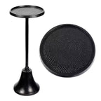 JONATHAN Y Irida 24 Art Deco Designer Pedestal Drink Table & Decorative End Table with Hammered Round Top & Bell Base