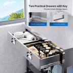 ROVSUN 42'' x 26'' Tavolo da Lavoro e Preparazione in Acciaio Inossidabile con Cassetto per Cucina Ristorante