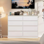 Cassettiera moderna per camera da letto con 8 cassetti, mobile contenitore in legno per armadioComò largo