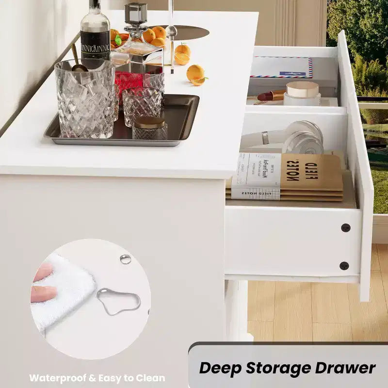 Cassettiera moderna per camera da letto con 8 cassetti, mobile contenitore in legno per armadioComò largo