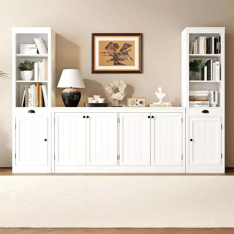 COZONY Mobile Credenza a 4 Ante da 160 cm, Madia Contenitore Moderna per Soggiorno, Sala da Pranzo e Ufficio