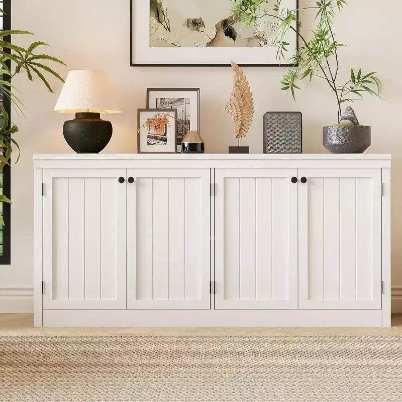 COZONY Mobile Credenza a 4 Ante da 160 cm, Madia Contenitore Moderna per Soggiorno, Sala da Pranzo e Ufficio