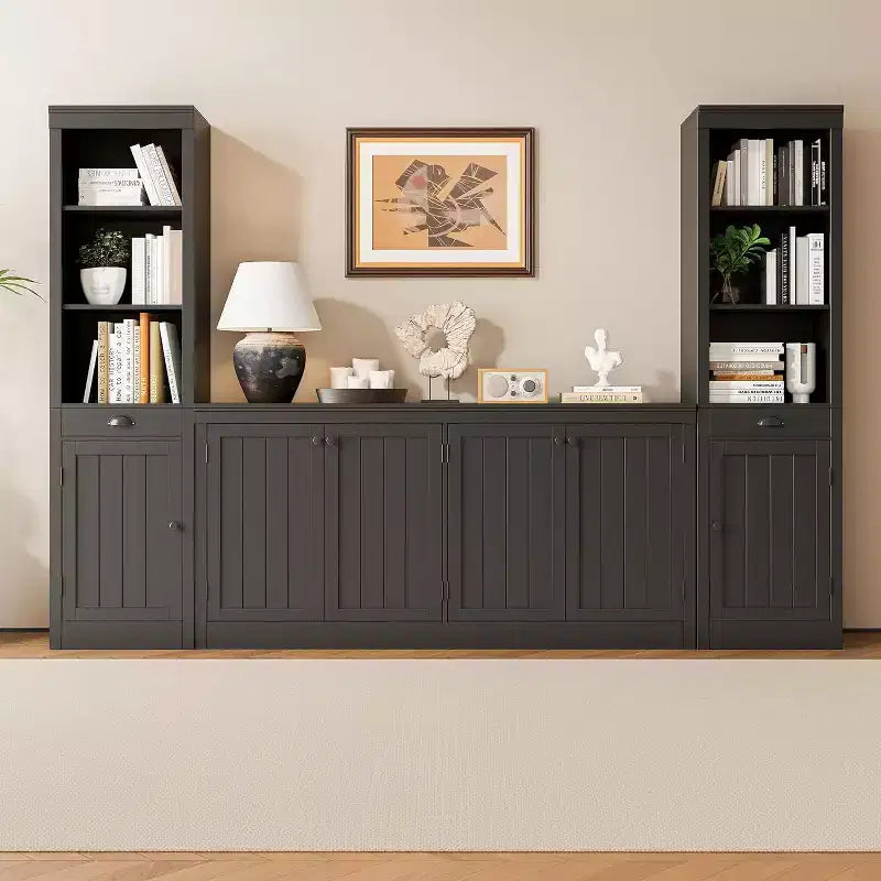 COZONY Mobile Credenza a 4 Ante da 160 cm, Madia Contenitore Moderna per Soggiorno, Sala da Pranzo e Ufficio
