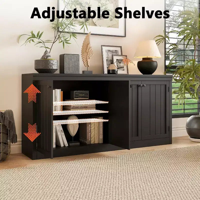 COZONY Mobile Credenza a 4 Ante da 160 cm, Madia Contenitore Moderna per Soggiorno, Sala da Pranzo e Ufficio