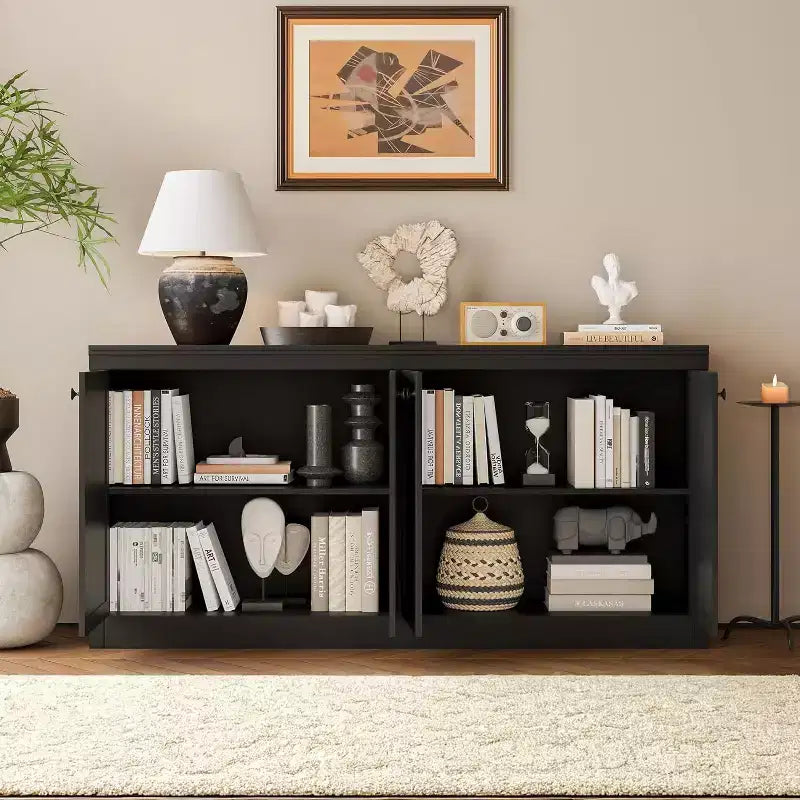 COZONY Mobile Credenza a 4 Ante da 160 cm, Madia Contenitore Moderna per Soggiorno, Sala da Pranzo e Ufficio