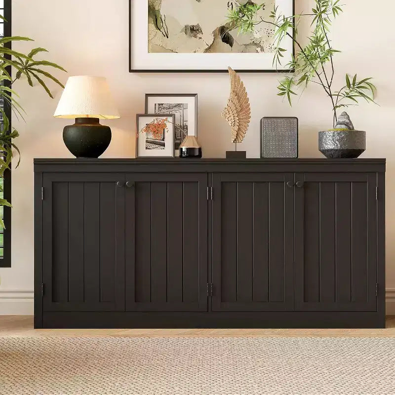 COZONY Mobile Credenza a 4 Ante da 160 cm, Madia Contenitore Moderna per Soggiorno, Sala da Pranzo e Ufficio